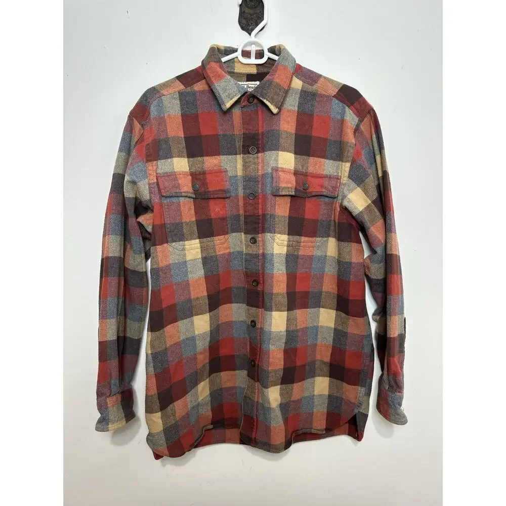 LL Bean Flannel Shirt Men’s Medium Traditional Fit Chamois 277981 Plaid - Picture 1 of 5
